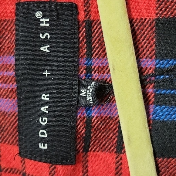 Edgar and Ash new with tags long sleeve men's medium flannel w/ hood - Picture 4 of 5